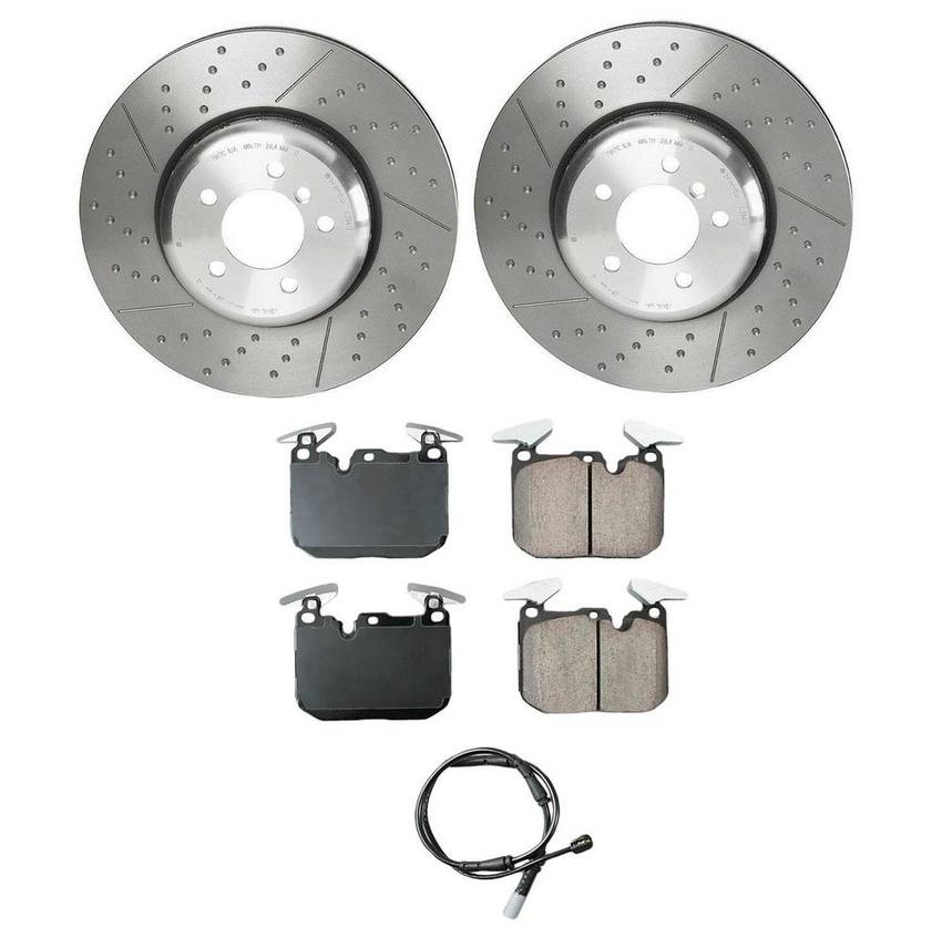 BMW Disc Brake Pad and Rotor Kit - Front (370mm) (Ceramic) (EURO) 34116878882 - Akebono Euro Ultra-Premium 4116046KIT